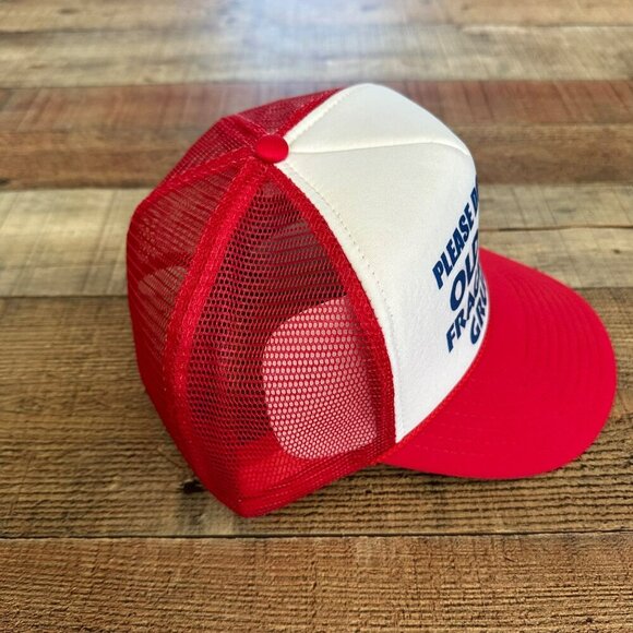 Vintage Foam Trucker Hat Please Don't Touch Old Fragile Grumpy in Red Snapback - Picture 5 of 7